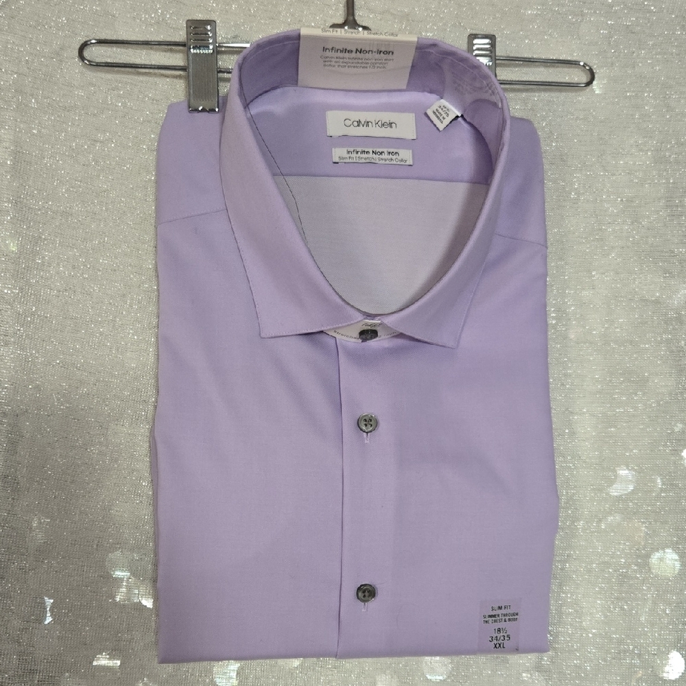 Calvin Klein Men's Light Purple Dress Shirt